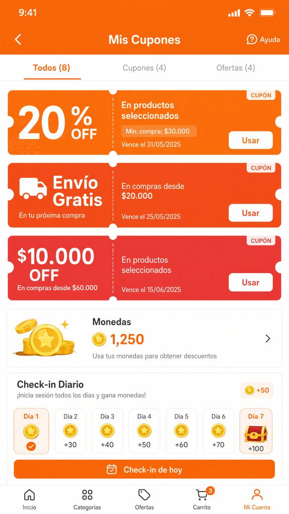 Cupones y monedas